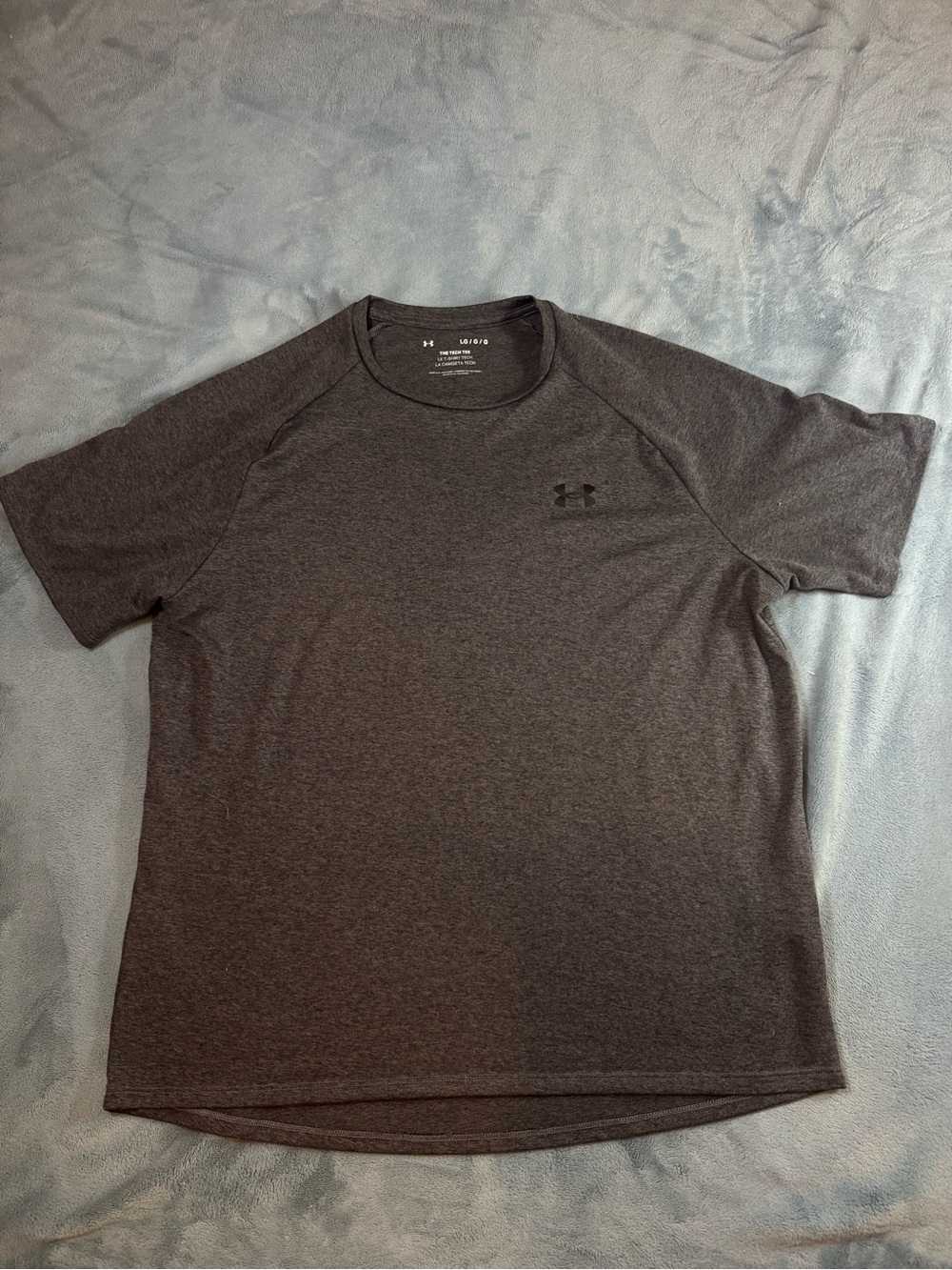 Under Armour Tech Tee Mens L Gray Heather Short Sleeve Gym Shirt